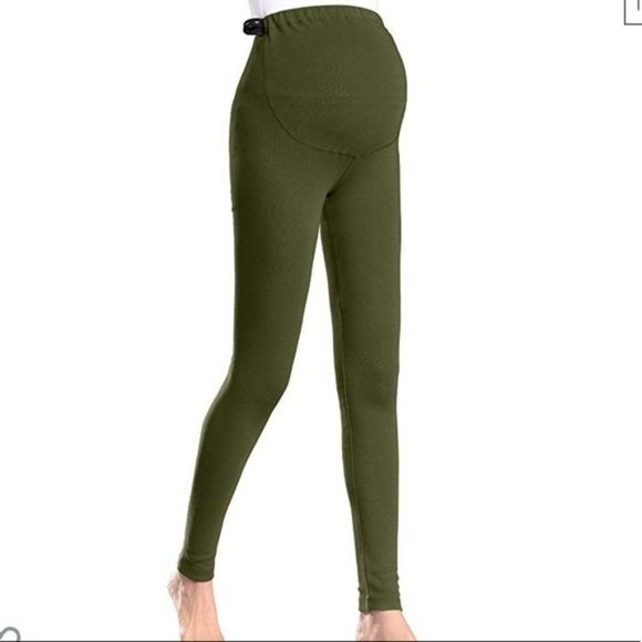 Foucome Pants - Vacation Hold Until 11/20: Foucome Over The Belly Green Maternity Leggings